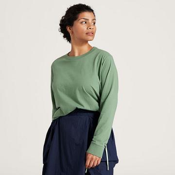 Camiseta Allbirds Allgood Algodon Long Sleeve Mujer Verdes | MX4741RW