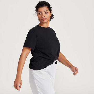 Camiseta Allbirds Allgood Algodon Mujer Negros | MX4744QZ