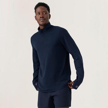 Sudadera Con Capucha Allbirds Performance Quarter Zip Hombre Azul Marino | MX4328QZ