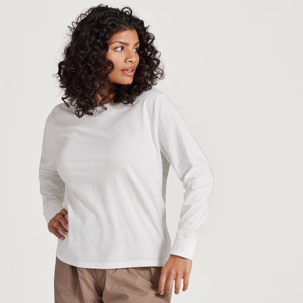 Camiseta Allbirds Allgood Algodon Long Sleeve Mujer Blancos | MX4739YU