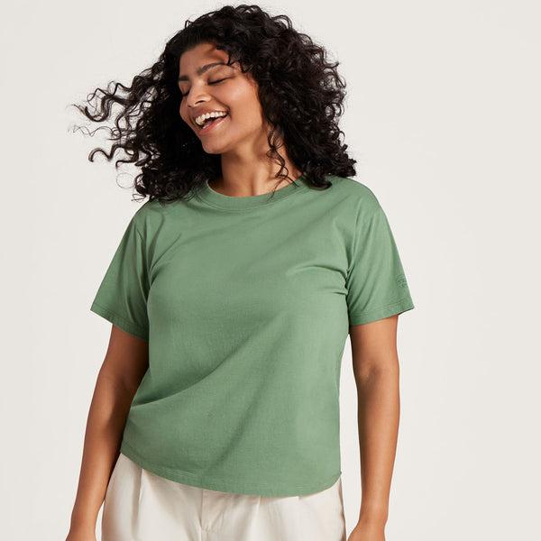 Camiseta Allbirds Allgood Algodon Mujer Verdes | MX4746NB