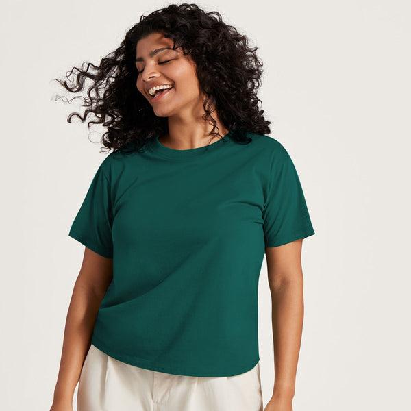 Camiseta Allbirds Allgood Algodon Mujer Turquesa | MX4748VD