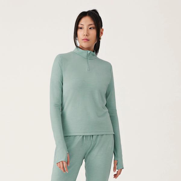 Sudadera Con Capucha Allbirds Performance Quarter Zip Mujer Verdes | MX4773NB