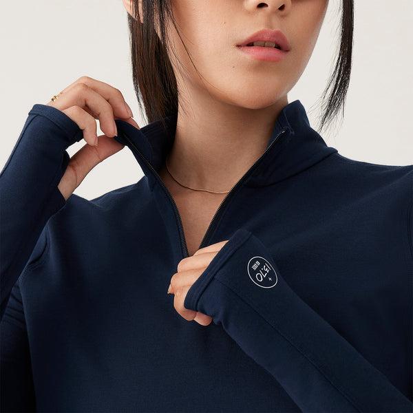 Sudadera Con Capucha Allbirds Performance Quarter Zip Mujer Azul Marino | MX4776FM